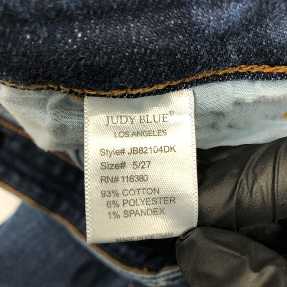 Judy Blue Jeans Womens 5/27 Dark Wash Slim Fit Distressed Stretch Denim Pants - Picture 5 of 12